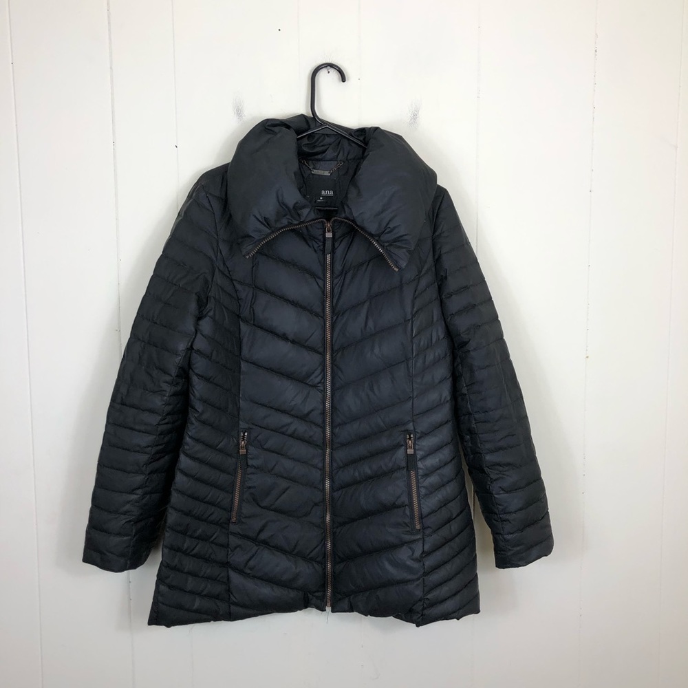 a.n.a Goose Down Feather Black Winter Jacket Sz M‎